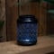 7" Black Integrated Floral LED Solar Outdoor Lantern with Handle